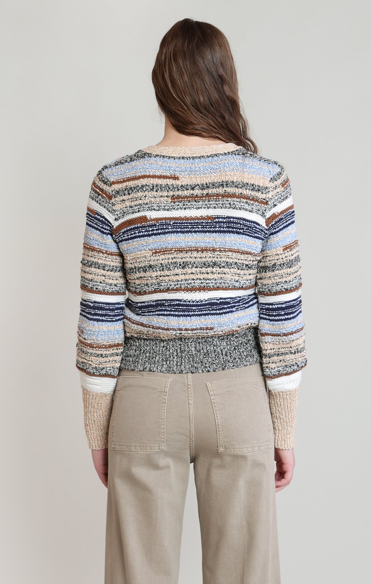 Melange Striped Cardigan