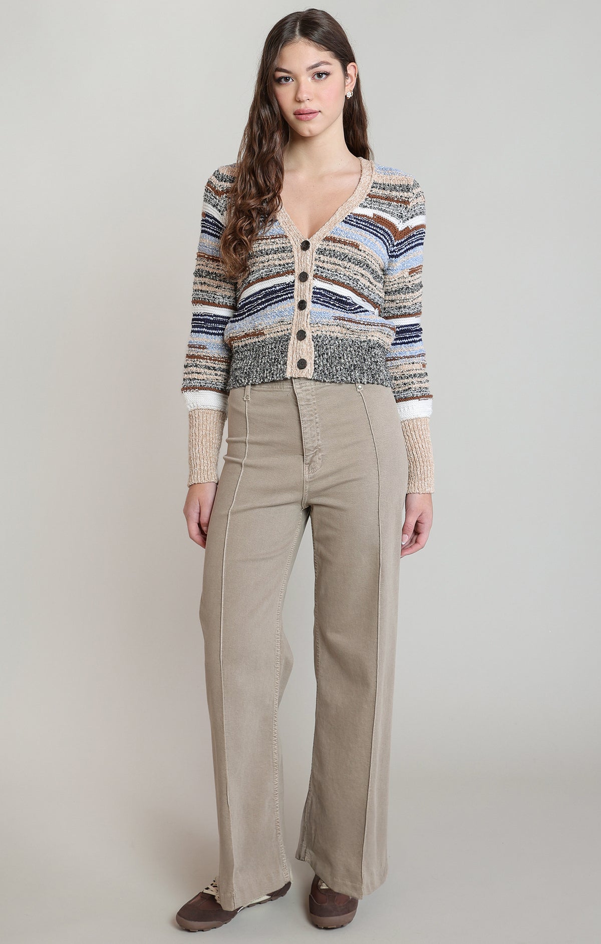 Melange Striped Cardigan