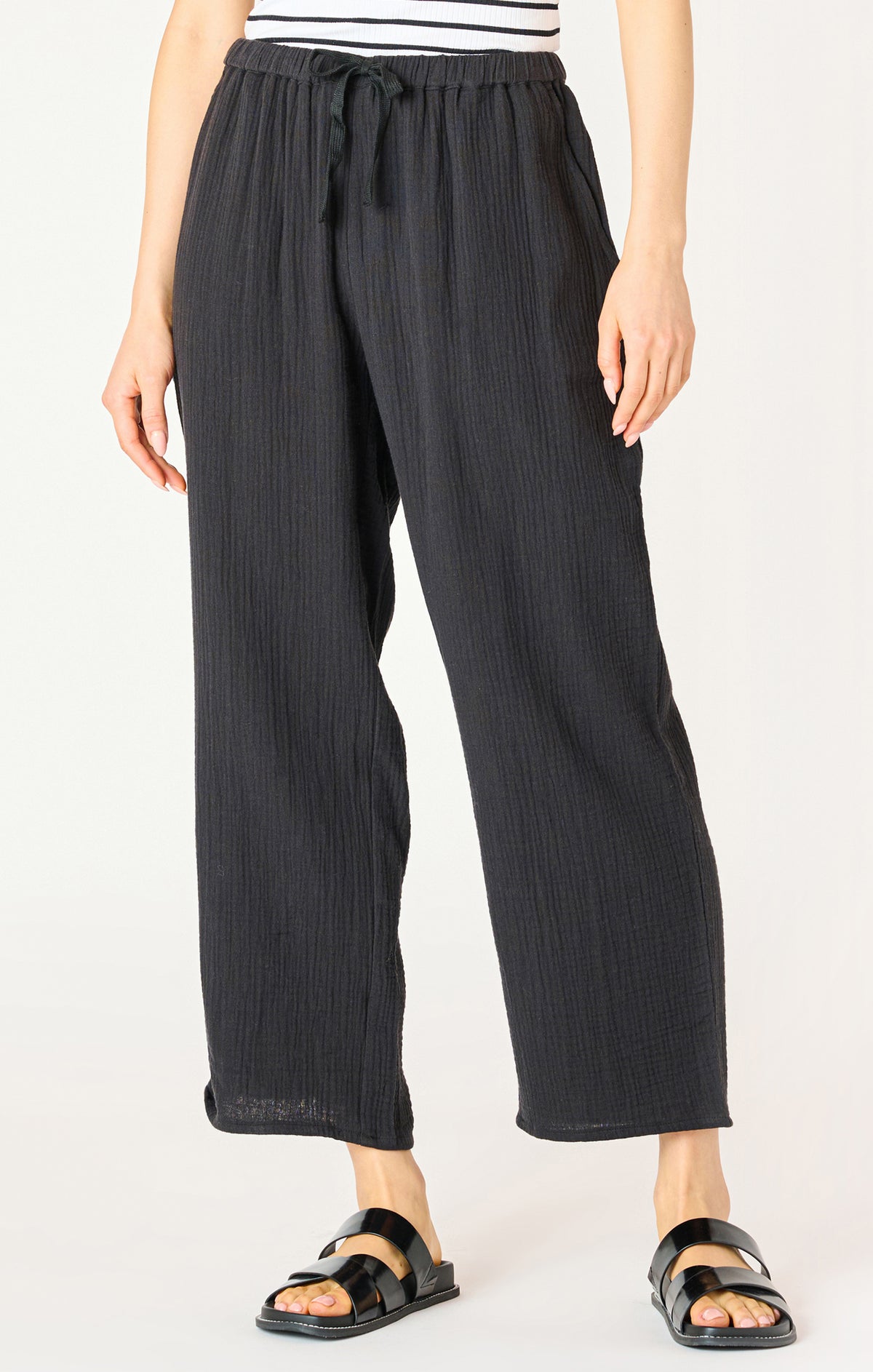 Textured Cotton Pants