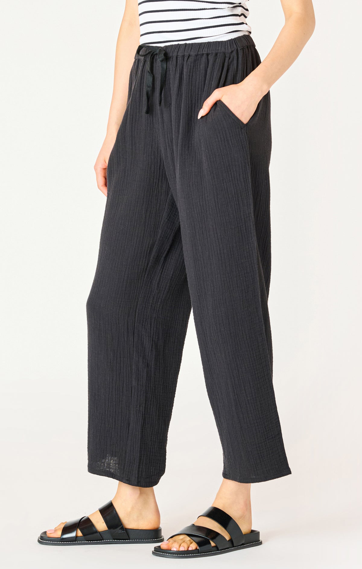 Textured Cotton Pants