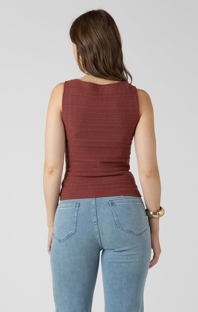 Square Neck Textured Tank