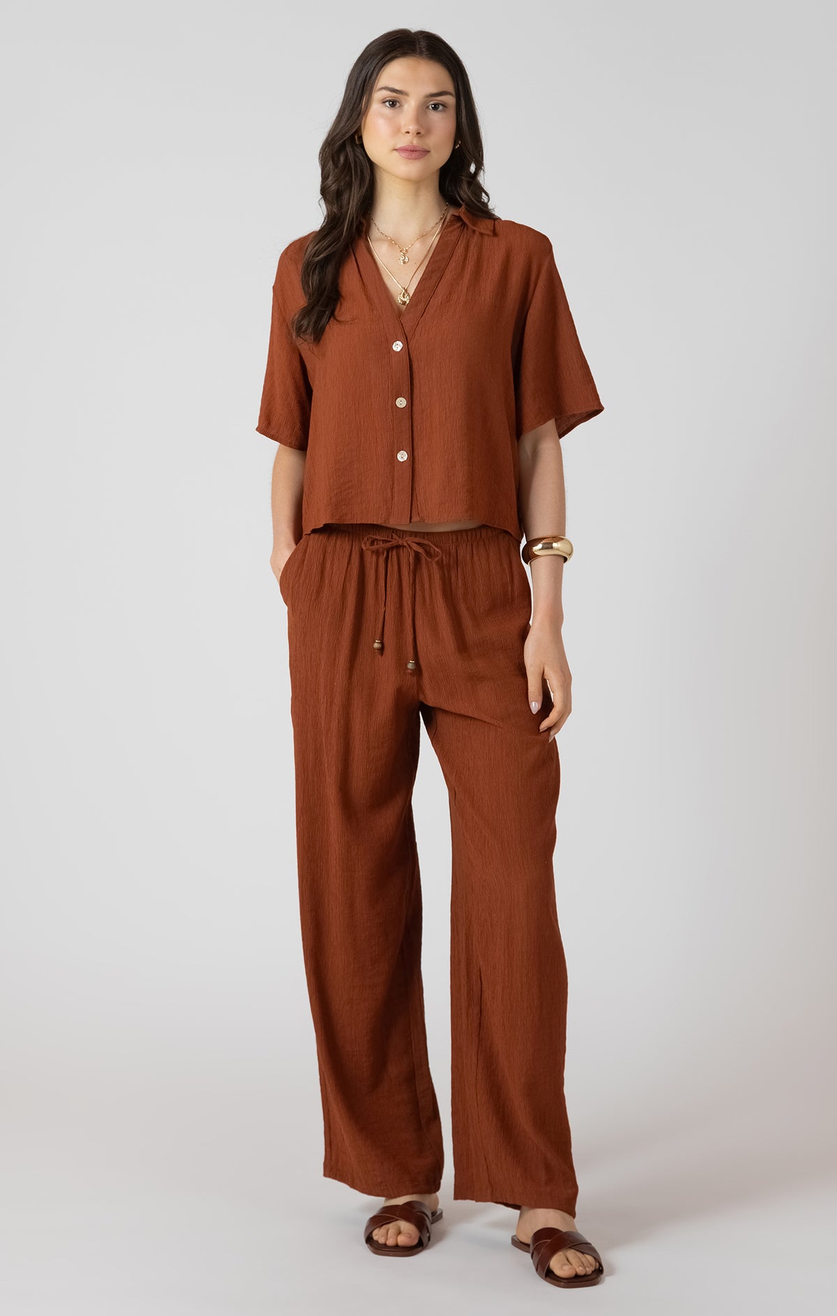 Drawstring Wide Leg Pant