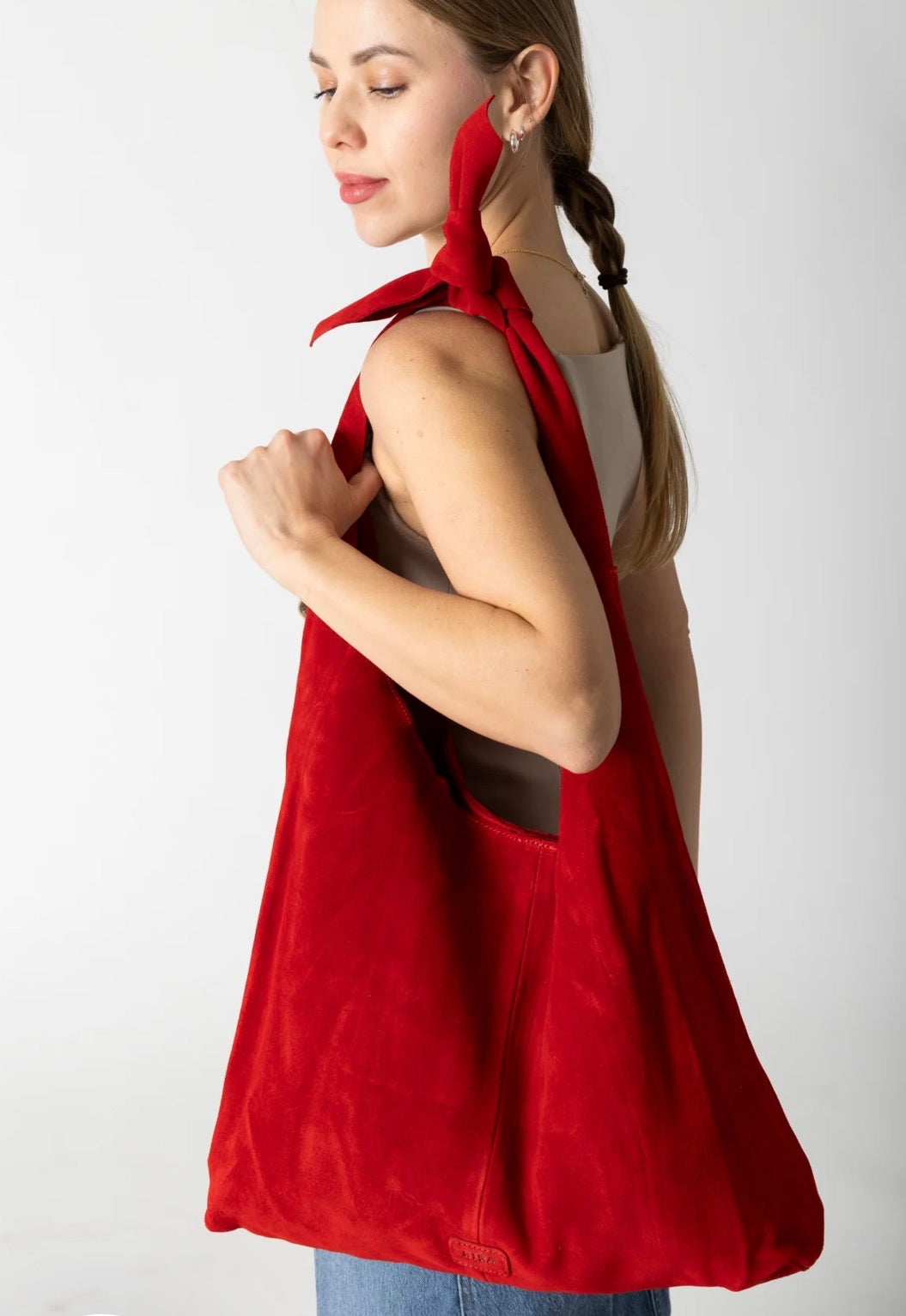 Knot Tote Suede - Red
