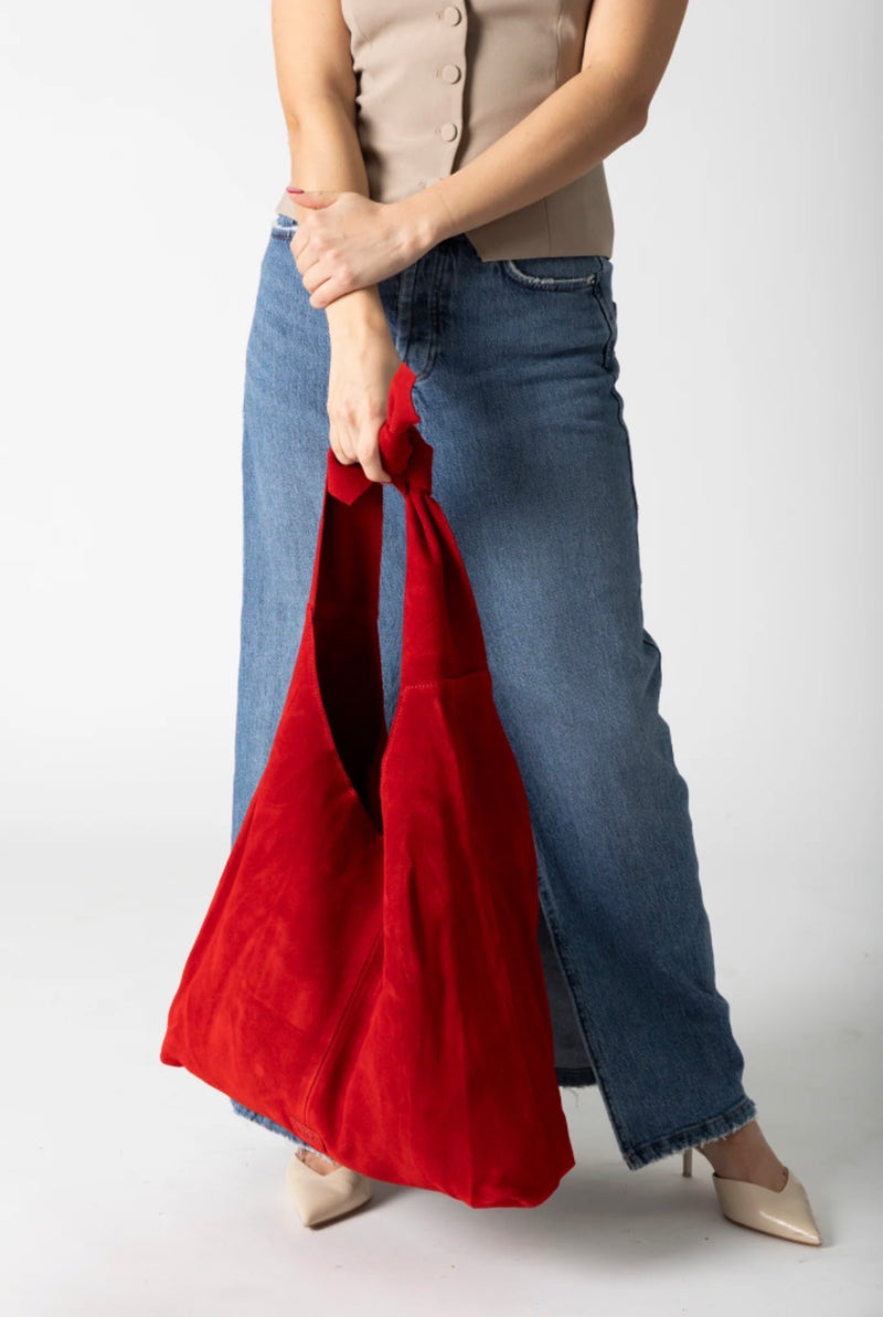 Knot Tote Suede - Red