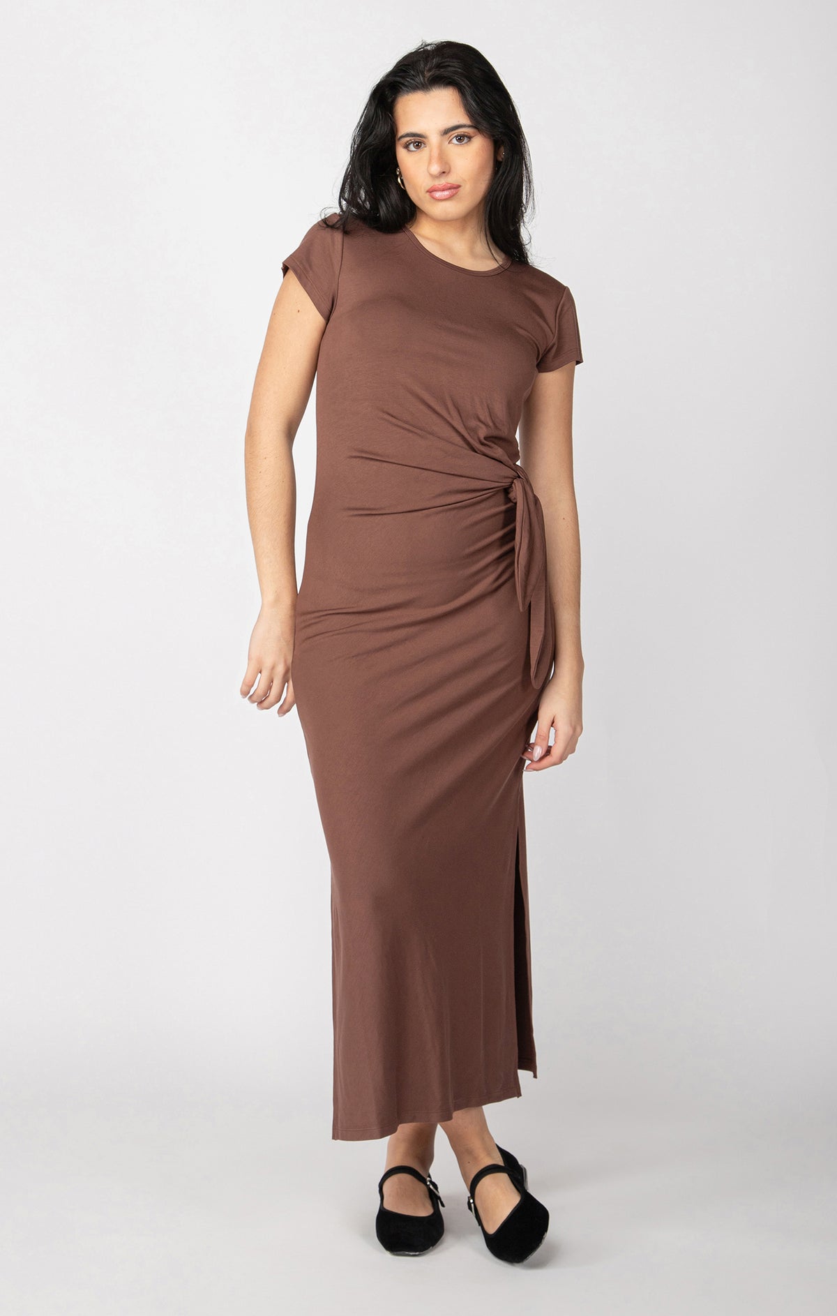 Knot Detail MIDI Dress - Cocoa