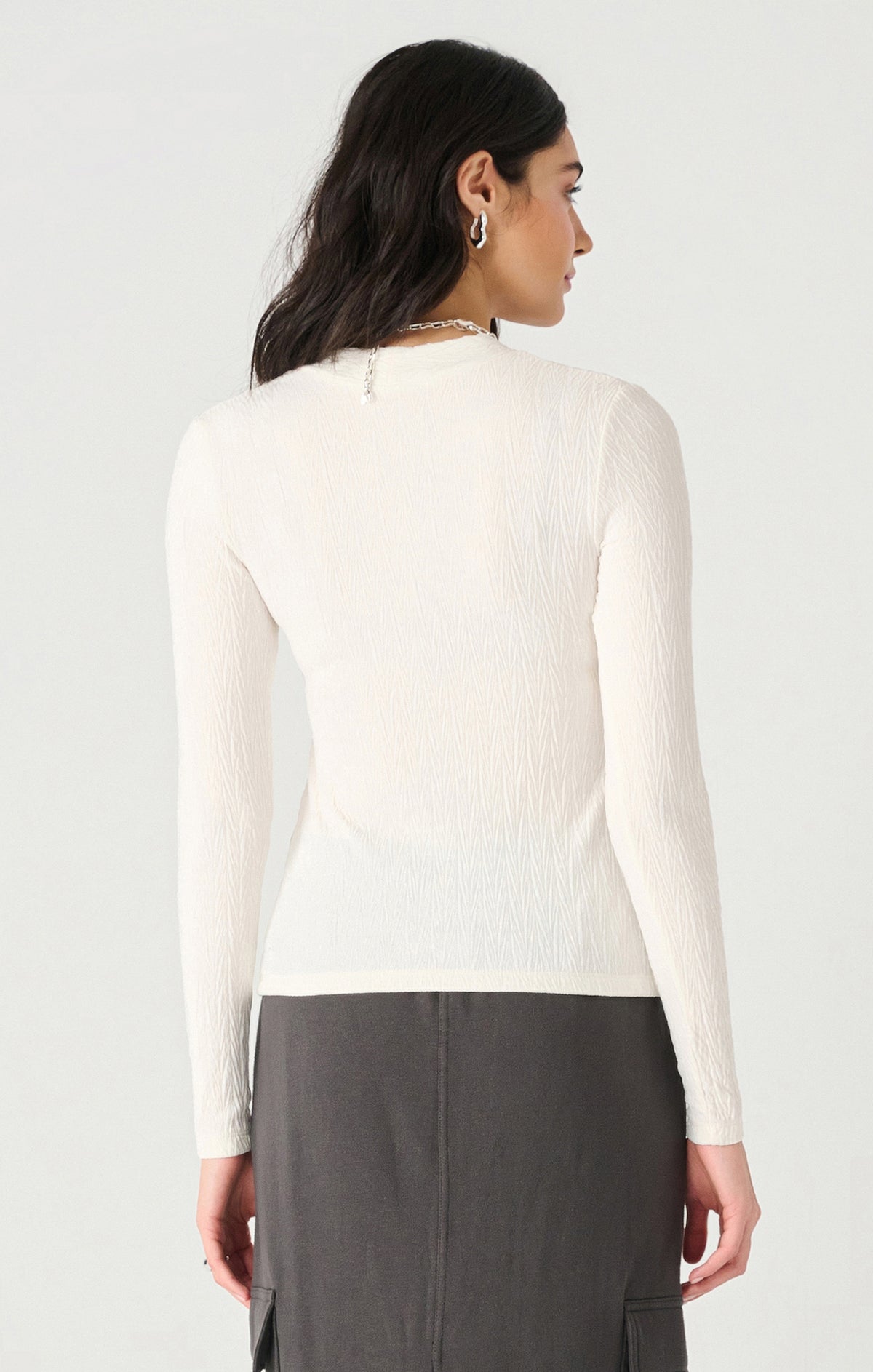 Textured Twist Front Top