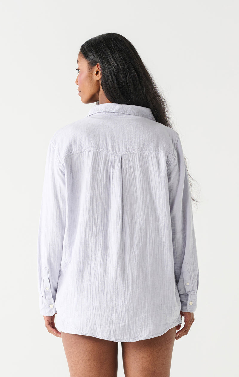 Textured Button-up Blouse