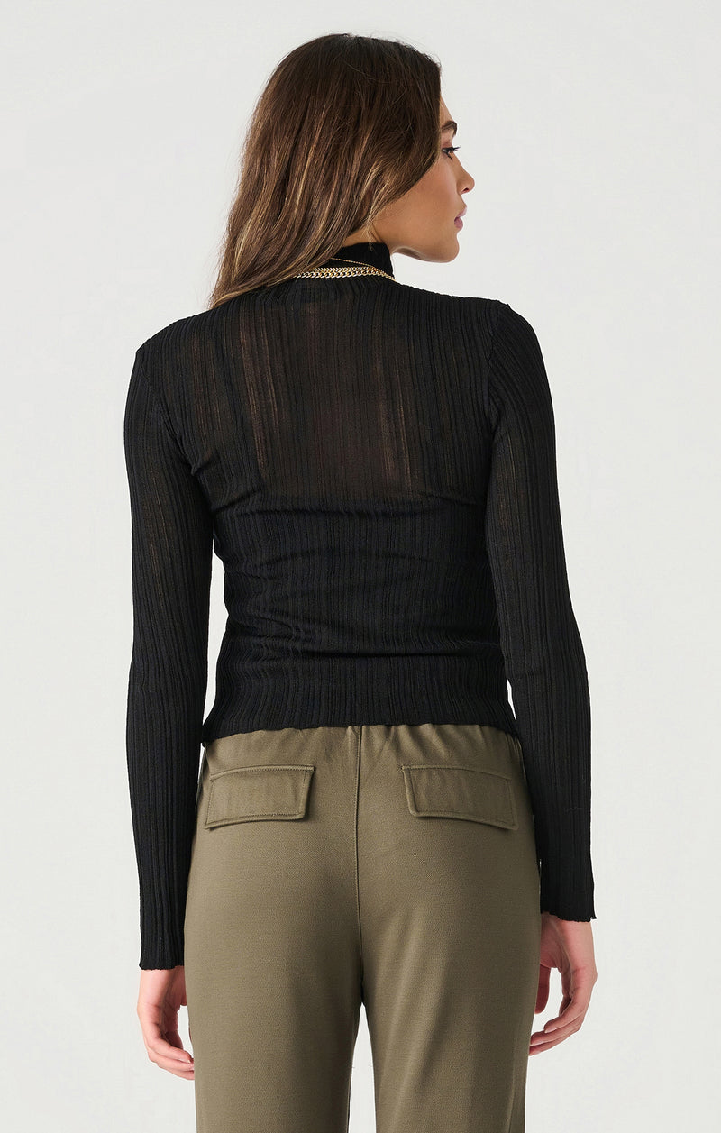 Mock Neck Ribbed Top