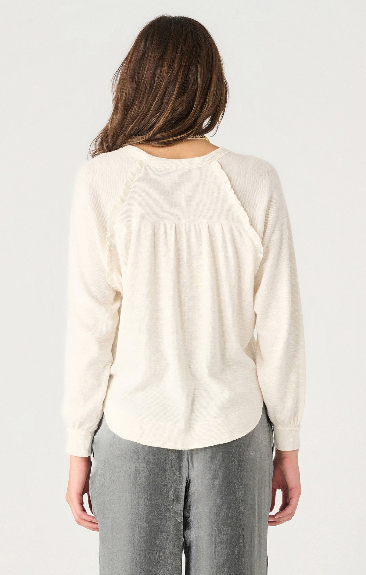 LS Ruffle Trim Top