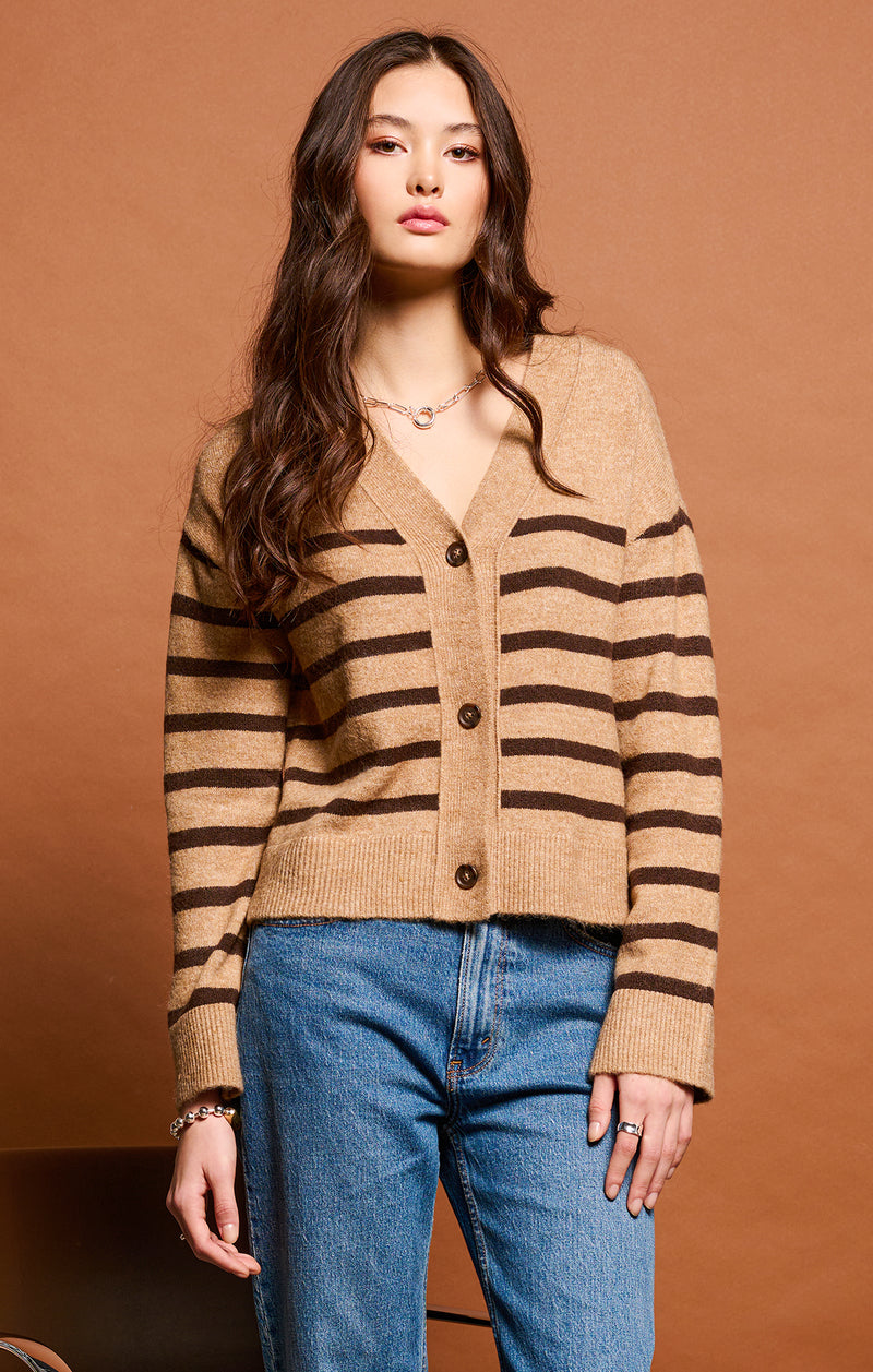 Drop Shoulder Button Front Cardigan