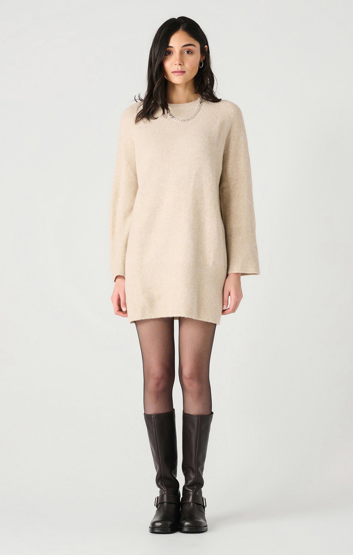 Long Sleeve Crewneck Sweater Dress