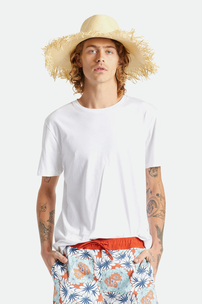 Jo Straw Frayed Fedora