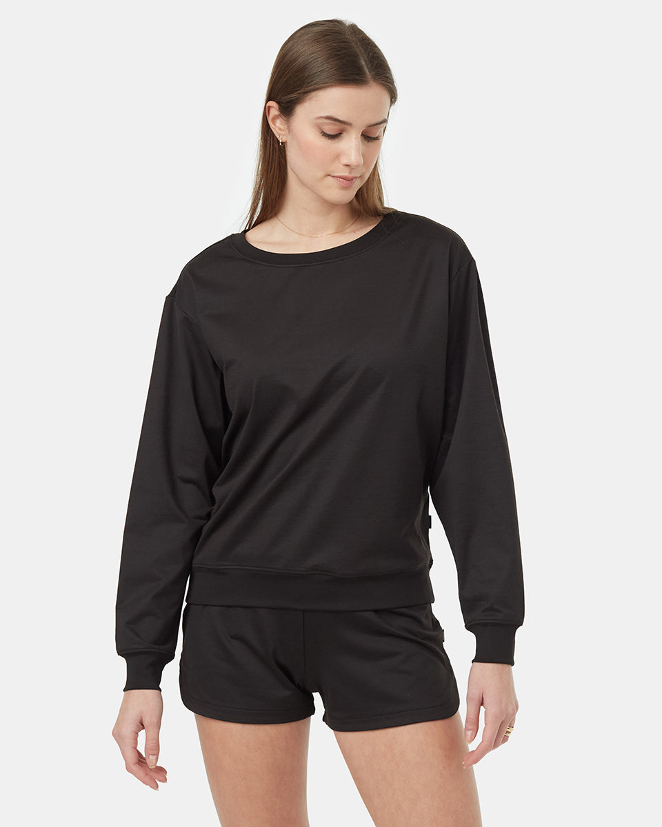 Active Soft Knit Open Back Crew