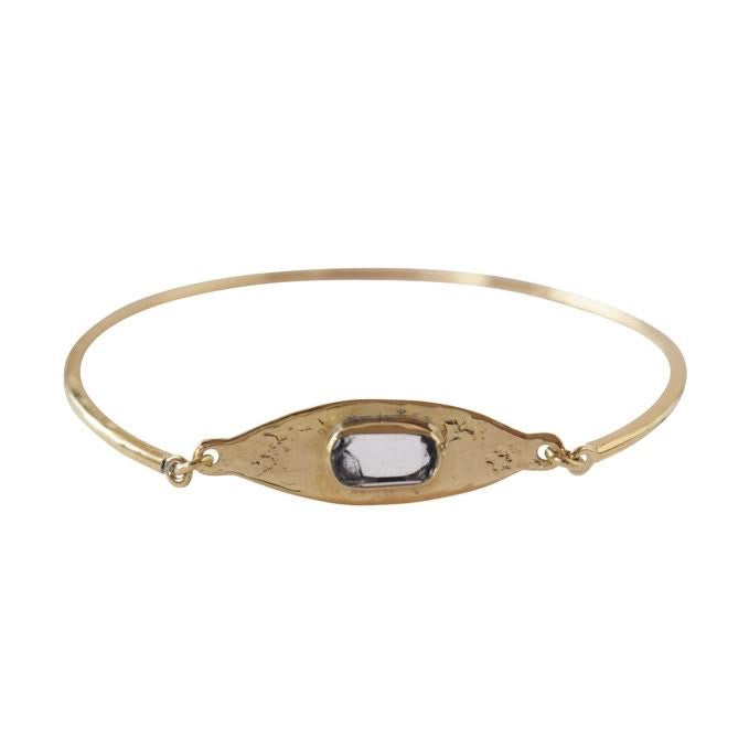 Brass Bangle with Stone