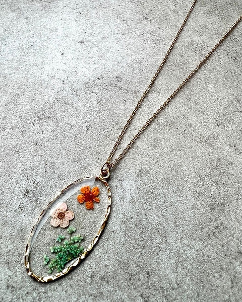 Pressed Flower Pendant Necklaces